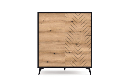 Buffet haut VARENA 2 portes avec rangements et métal