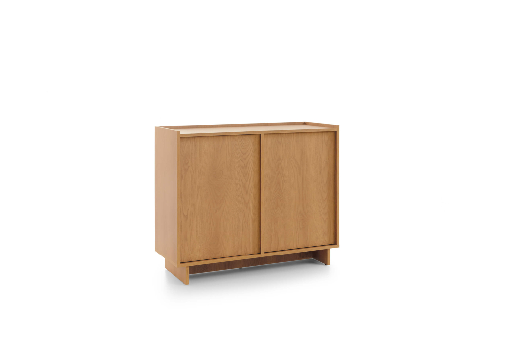 Buffet bas CASSARA 2 portes avec 4 étagères en bois