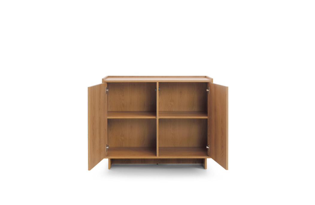 Buffet bas CASSARA 2 portes avec 4 étagères en bois