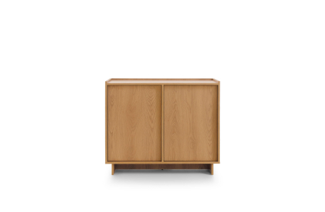 Buffet bas CASSARA 2 portes avec 4 étagères en bois
