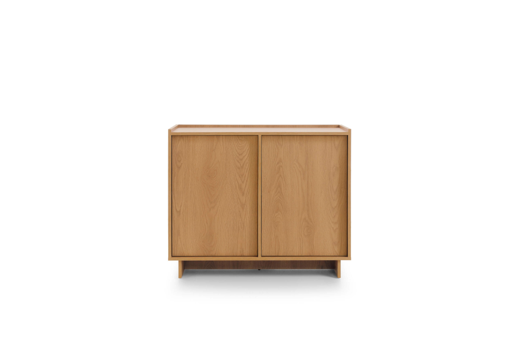 Buffet bas CASSARA 2 portes avec 4 étagères en bois
