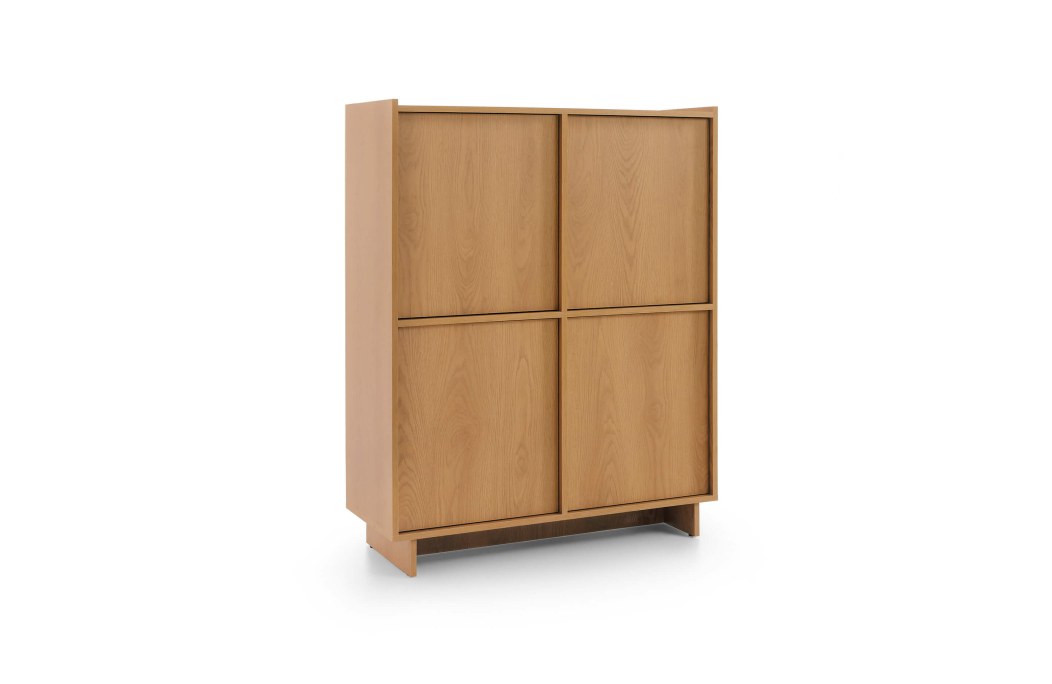 Buffet haut CASSARA 4 portes 8 étagères en bois