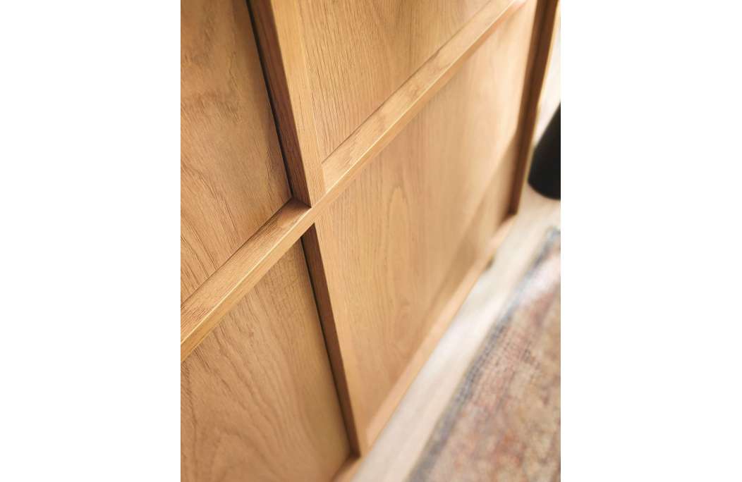 Buffet haut CASSARA 4 portes 8 étagères en bois