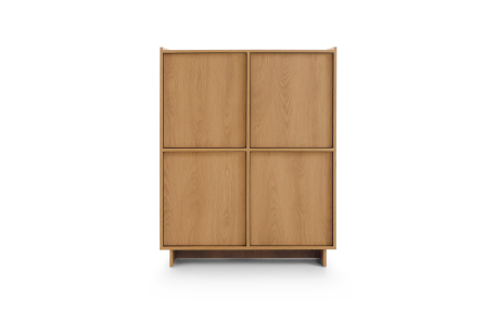 Buffet haut CASSARA 4 portes 8 étagères en bois