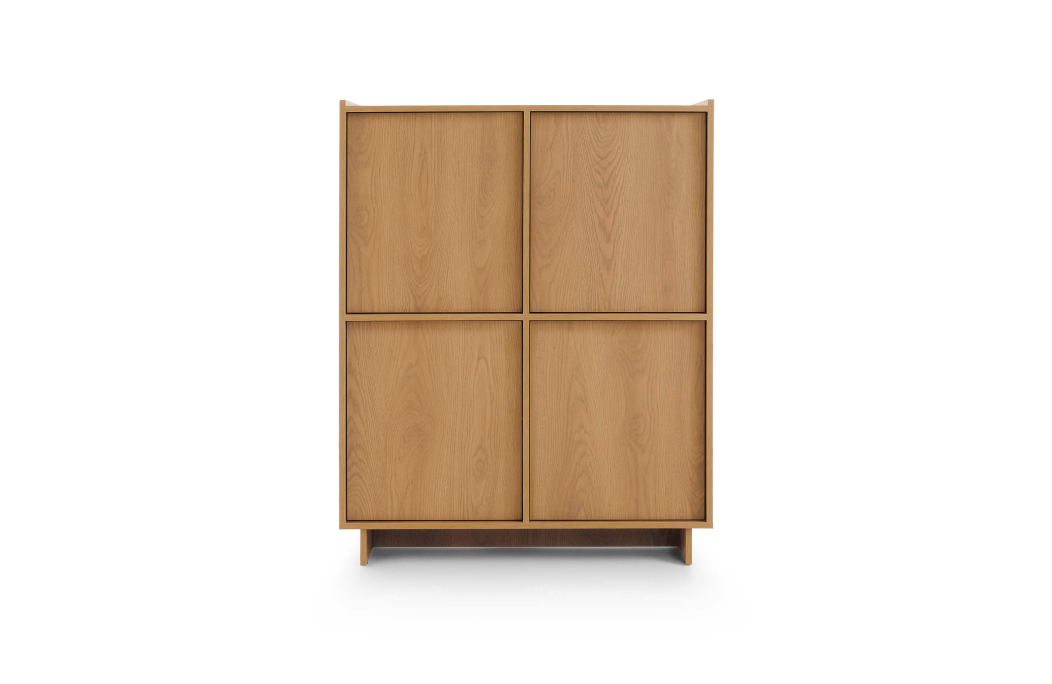 Buffet haut CASSARA 4 portes 8 étagères en bois