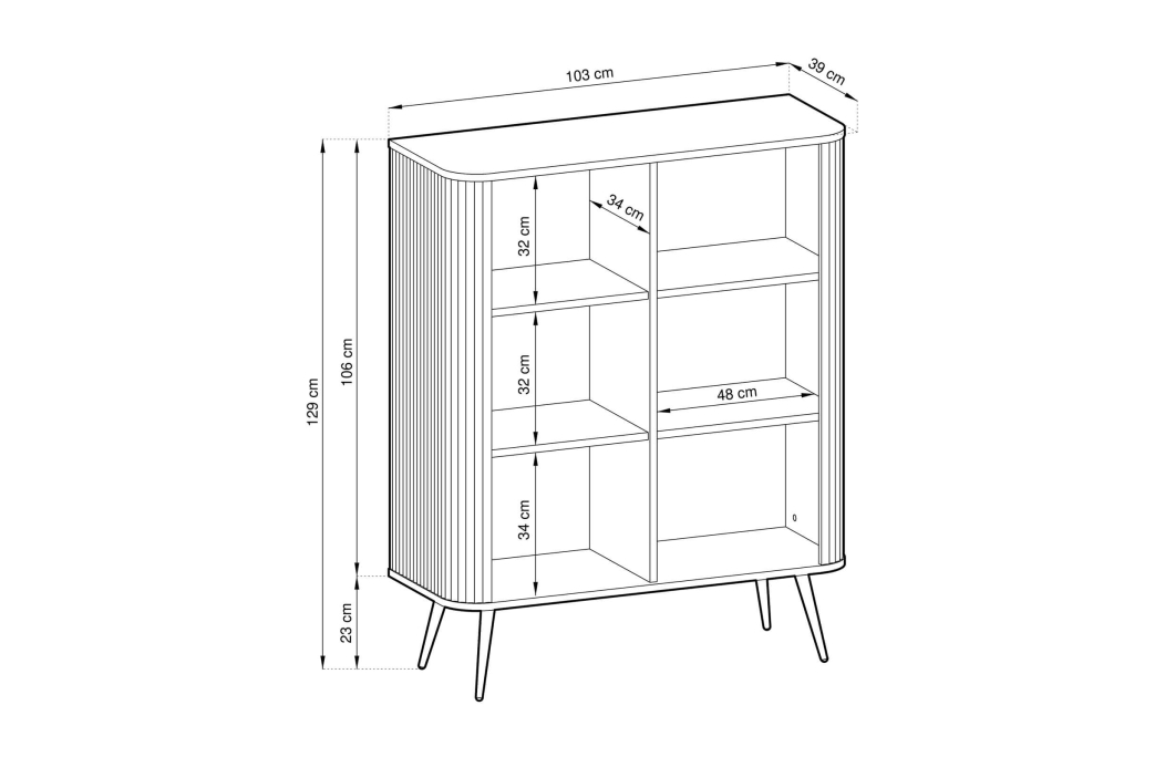 Buffet haut VELINA 2 portes et bois