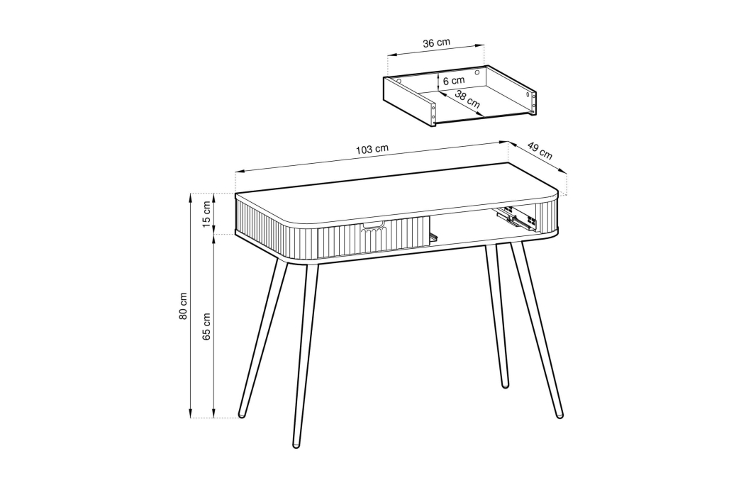 Bureau VELINA 2 tiroirs et bois