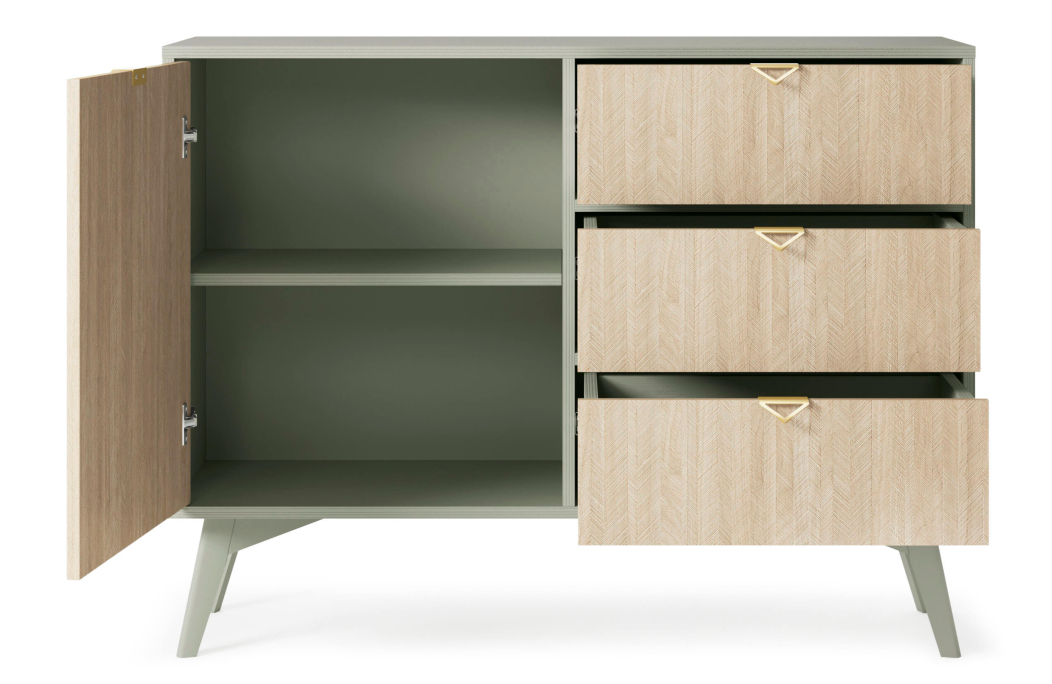 Buffet bas MUSEO 1 porte 3 tiroirs en bois