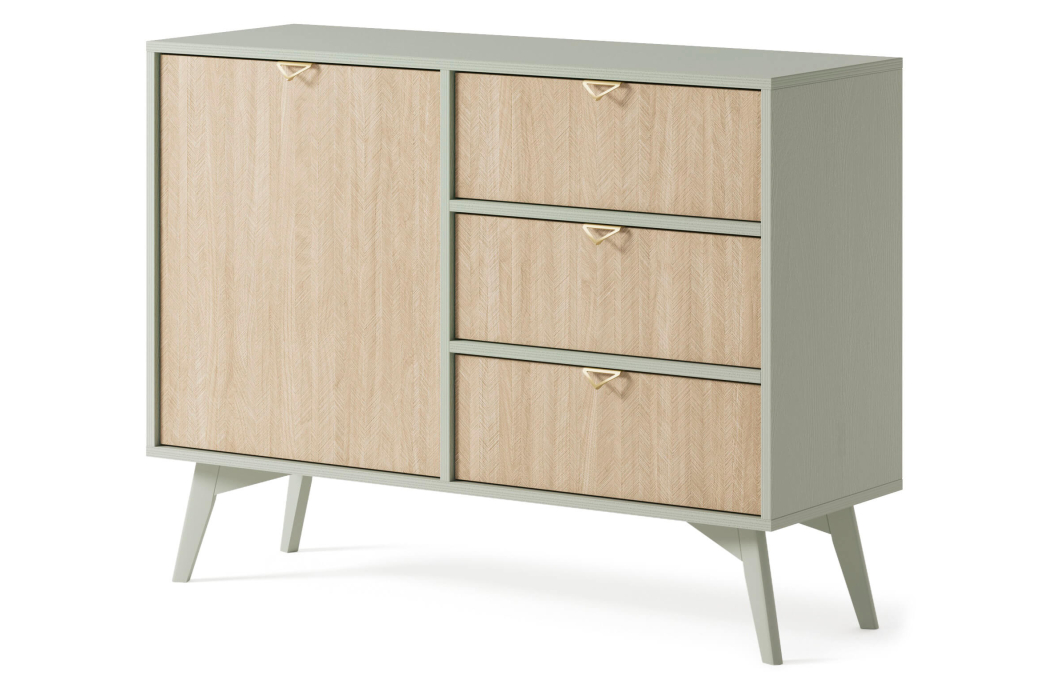 Buffet bas MUSEO 1 porte 3 tiroirs en bois