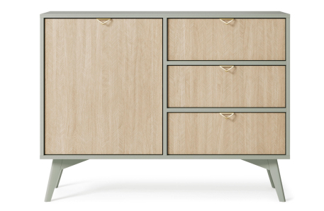 Buffet bas MUSEO 1 porte 3 tiroirs en bois