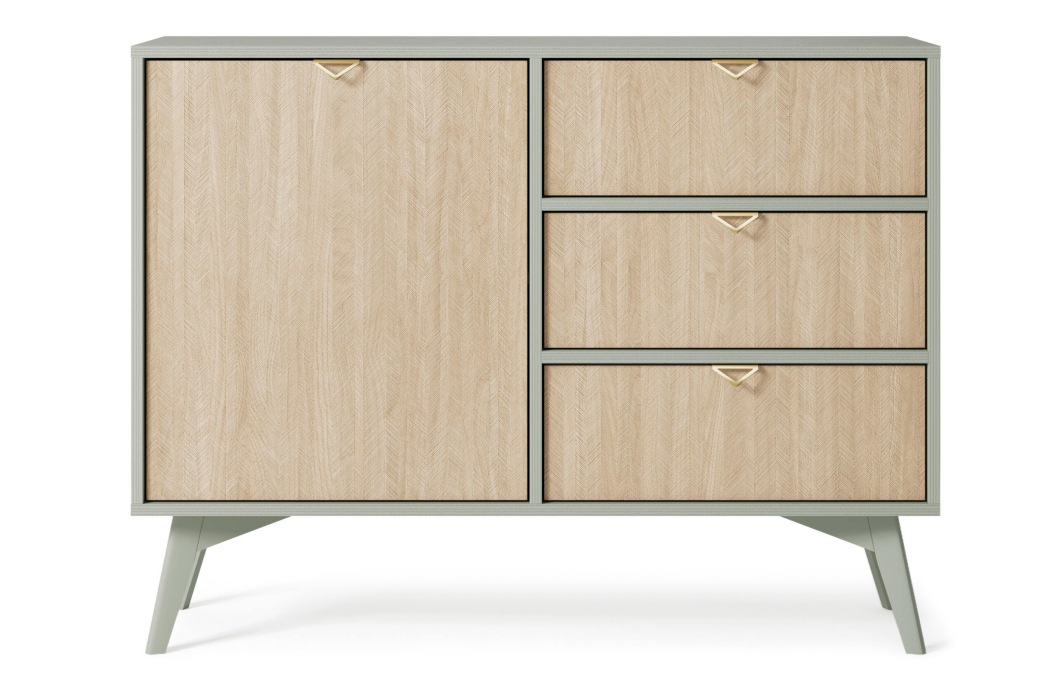 Buffet bas MUSEO 1 porte 3 tiroirs en bois