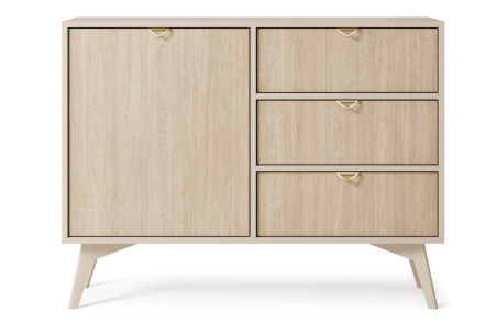Buffet bas MUSEO 1 porte 3 tiroirs en bois