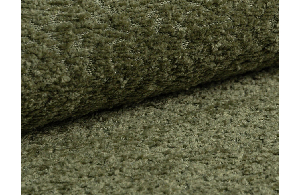 Canapé d’angle max convertible FARAH réversible 5 places avec coffre en tissu bouclette texturé