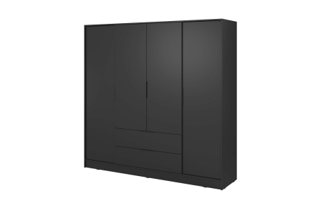 Armoire MIRAGE 4 portes 2 tiroirs avec penderie