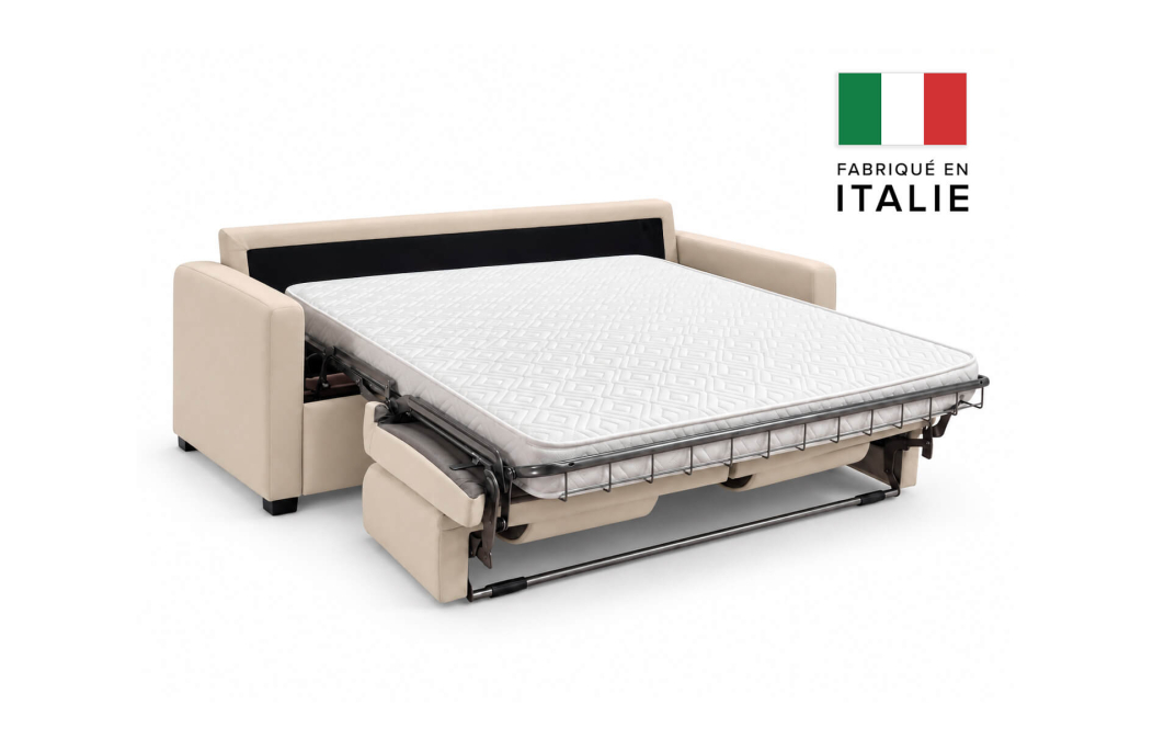 Canapé droit AGATHE CONFORT convertible 3 places couchage express en tissu